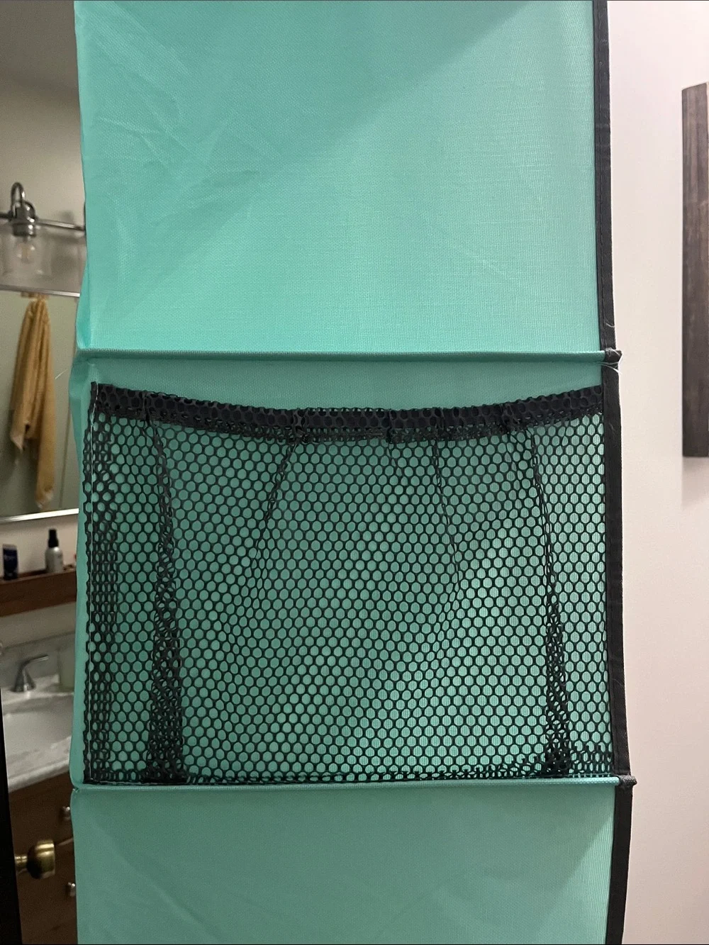 Foldable Turquoise Hanging Closet Organizer - 6-Tier Fabric Shelves